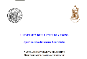 Natura e/o naturalità del diritto. Riflessioni filosofico-giuridiche