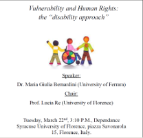 Vulnerability and Human Rights: the “disability approach”