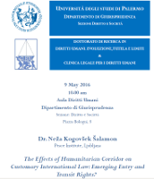 (Italiano) The Effects of Humanitarian Corridor on Customary International Law: Emerging Entry and Transit Rights