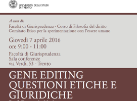 (Italiano) Gene editing. Questioni etiche e giuridiche