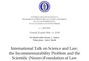 (Italiano) International Talk on Science and Law