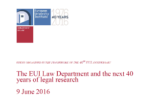 The EUI Law Department and the next 40 years of legal research