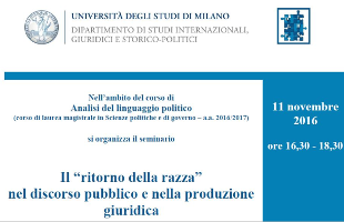 Il ritorno della “razza” nel discorso pubblico e nella produzione giuridica