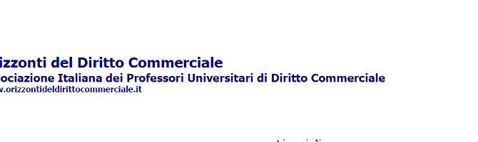 Orizzonti del diritto commerciale