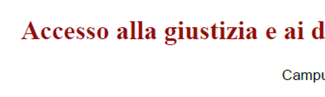 (Italiano) Accesso alla giustizia e ai diritti sociali fondamentali