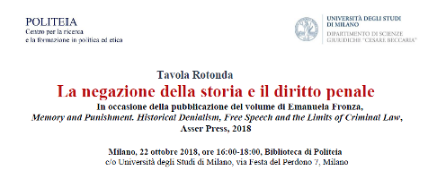 (Italiano) La negazione della storia e il diritto penale