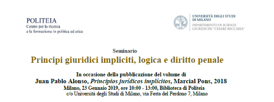 Principi giuridici impliciti, logica e diritto penale