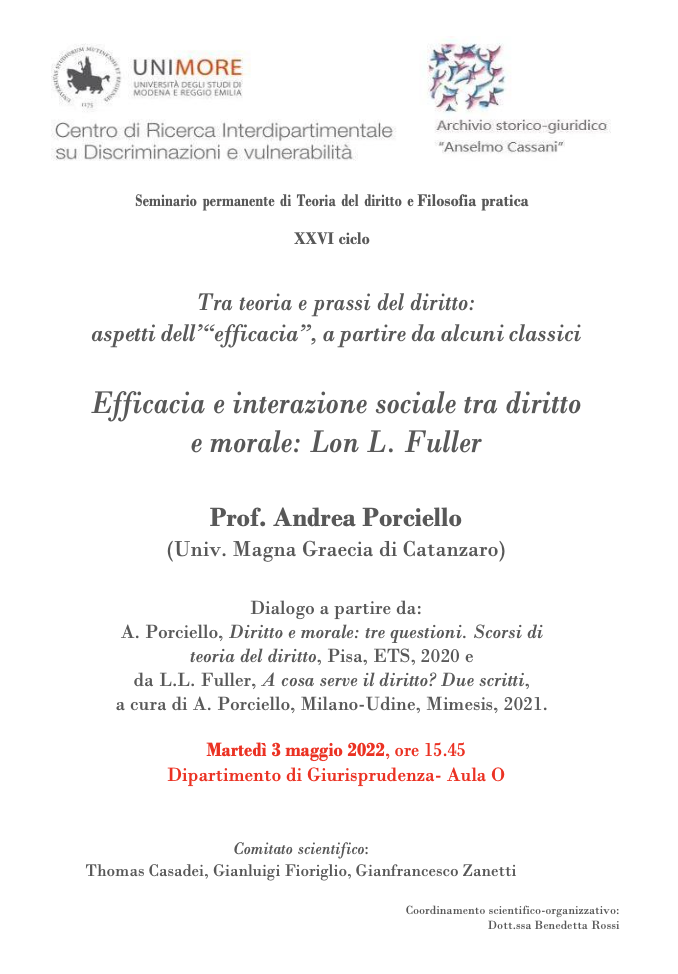 (Italiano) Efficacia e interazione sociale tra diritto e morale: Lon L. Fuller