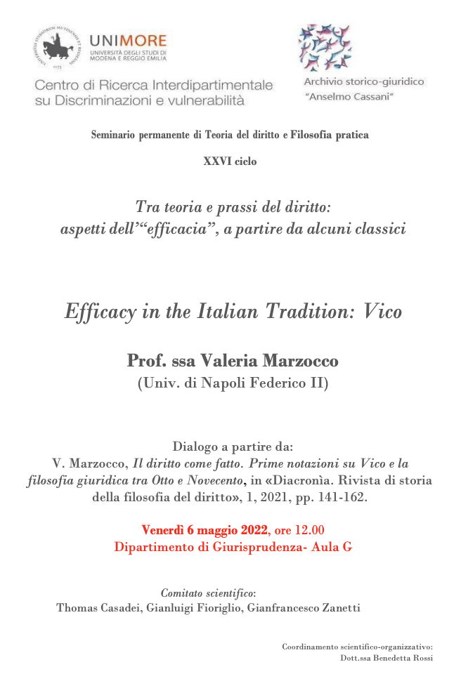 (Italiano) Efficacy in the Italian Tradition: Vico