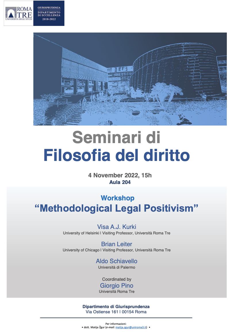 (Italiano) 4 novembre 2022 – Workshop “Methodological Legal Positivism”