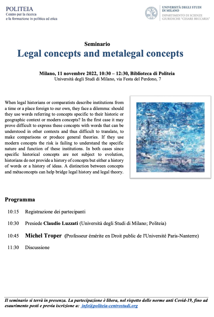 (Italiano) 11 novembre 2022 – Legal concepts and metalegal concepts