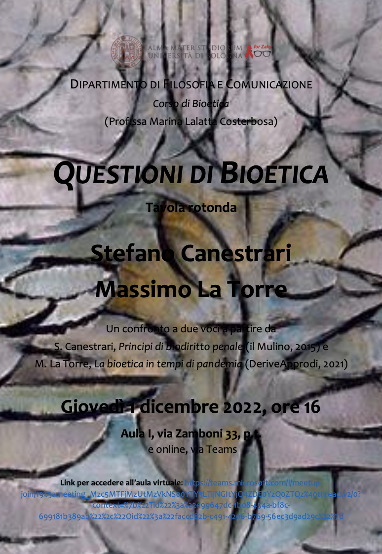(Italiano) 1 dicembre 2022 – Questioni di bioetica