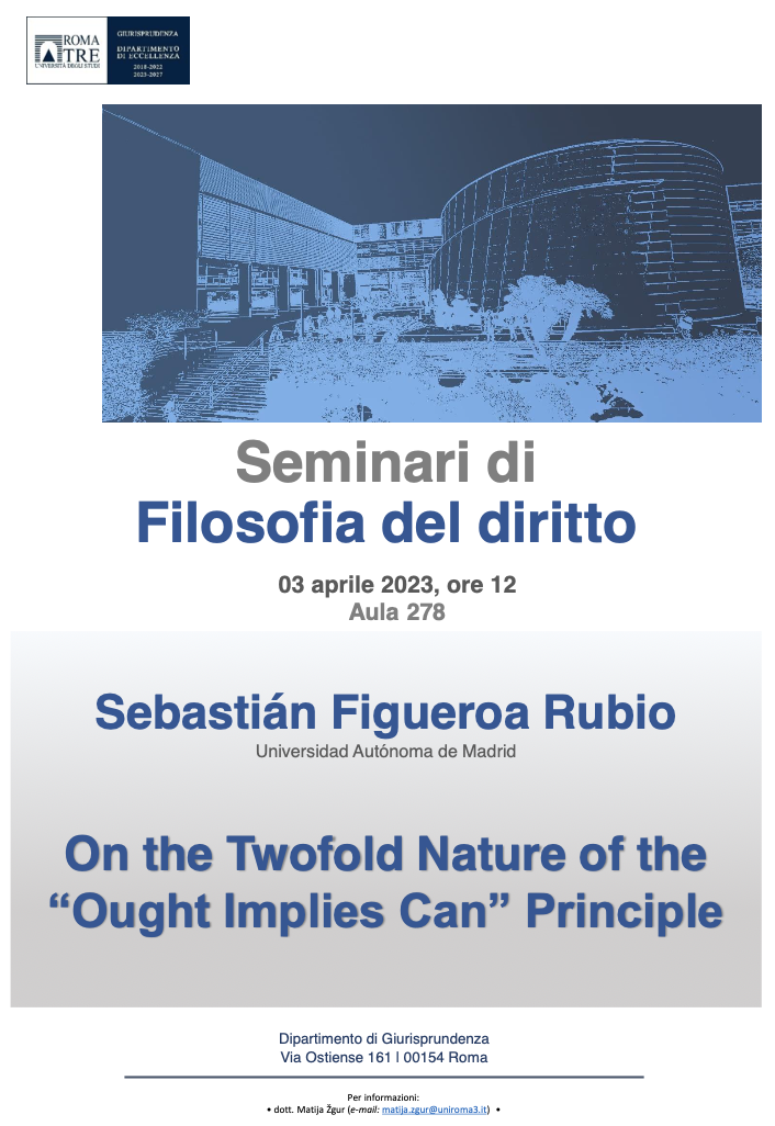 (Italiano) 3 aprile 2023 – On the Twofold Nature of the “Ought Implies Can” Principle