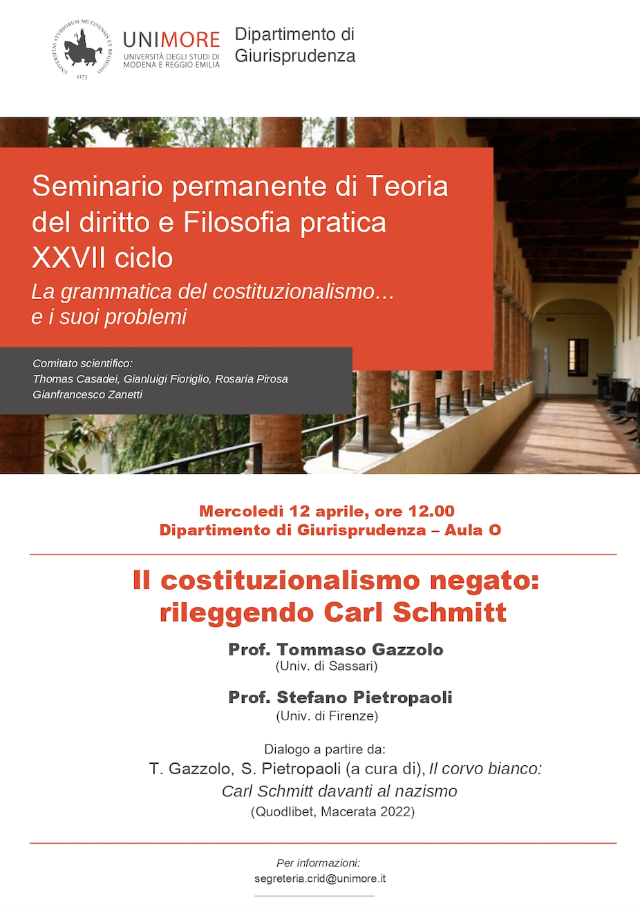 (Italiano) 12 aprile 2023 – Il costituzionalismo negato: rileggendo Carl Schmitt