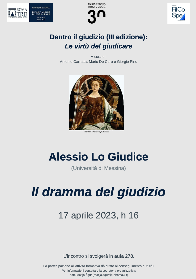 (Italiano) 17 aprile 2023 – Il dramma del giudizio
