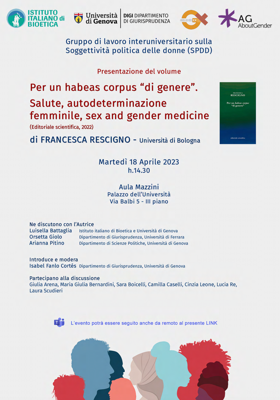 (Italiano) 18 aprile 2023 – Per un habeas corpus “di genere”. Salute, autodeterminazione femminile, sex and gender medicine